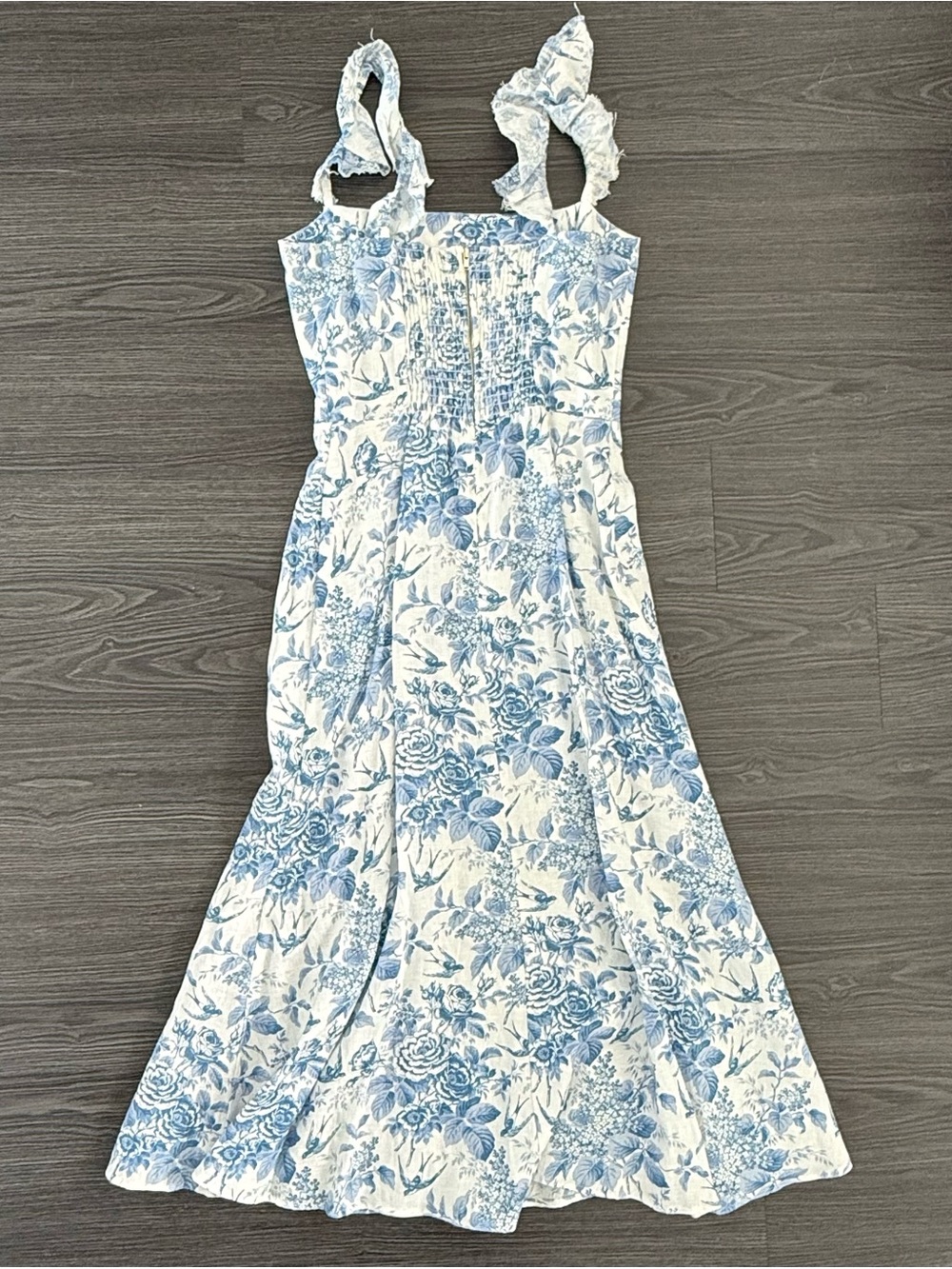 Reformation Blue Toile Spaulding Dress - Picture 7 of 12